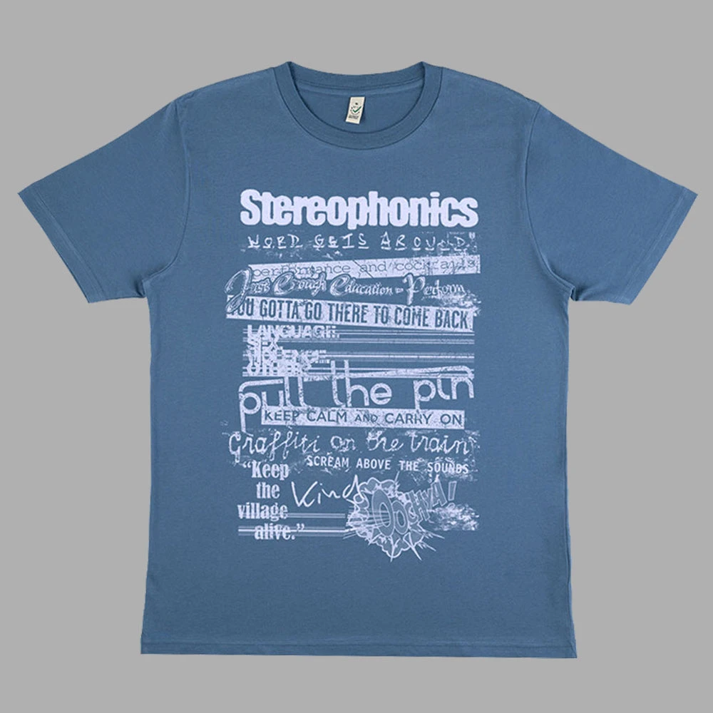Stereophonics ALBUM LIST 2022 FADED BLUE T-SHIRT