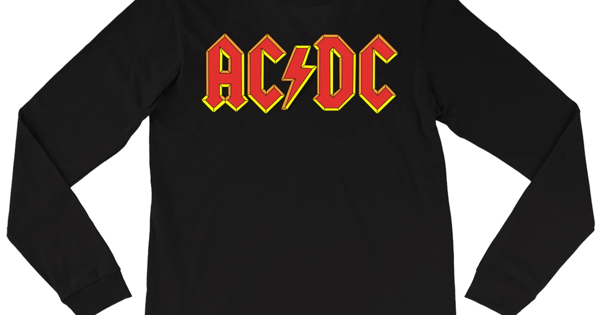 AC/DC Long Sleeve Shirt | Classic Red Yellow Logo Shirt