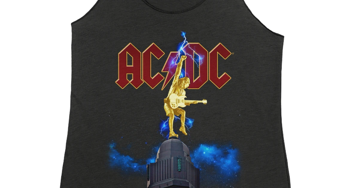 AC/DC Ladies' Tank Top | Angus Young Thunder Statue Design Shirt