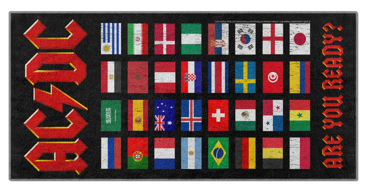 AC/DC Beach Towel | Are You Ready Tour Destination Flags Towel ...