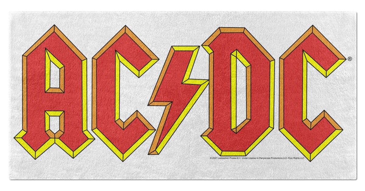 AC/DC Beach Towel | Classic Red Yellow Logo Towel (Merchbar Exclusive)