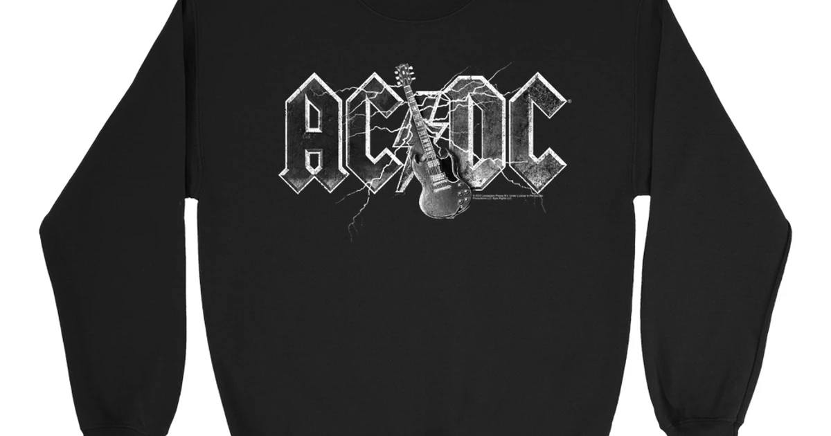 AC/DC Sweatshirt | Guitar Lightning Logo Sweatshirt
