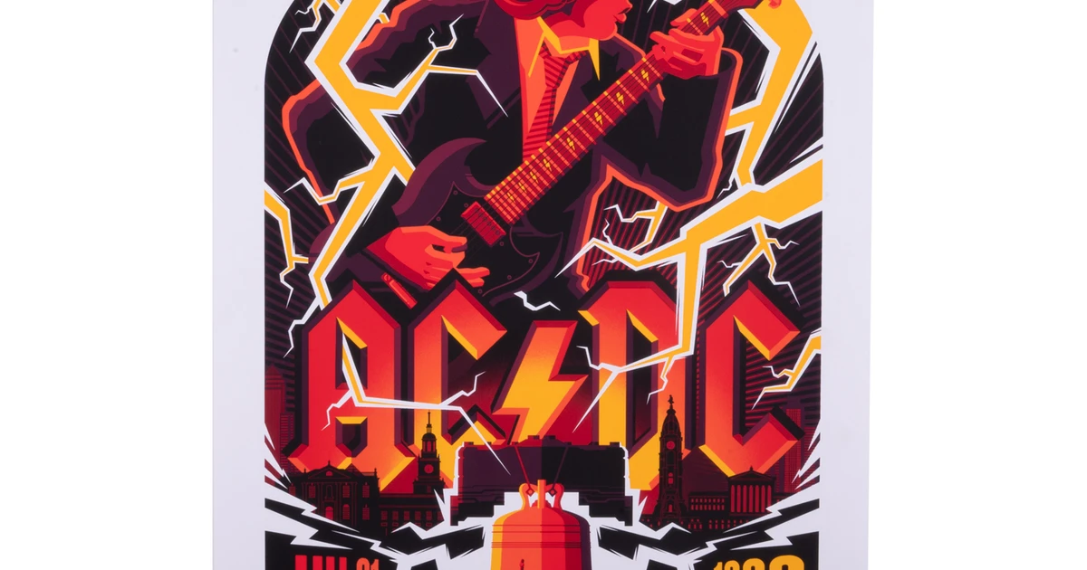 AC/DC JULY 31, 1980 PHILADELPHIA, PA POSTER GALLERY EDITION