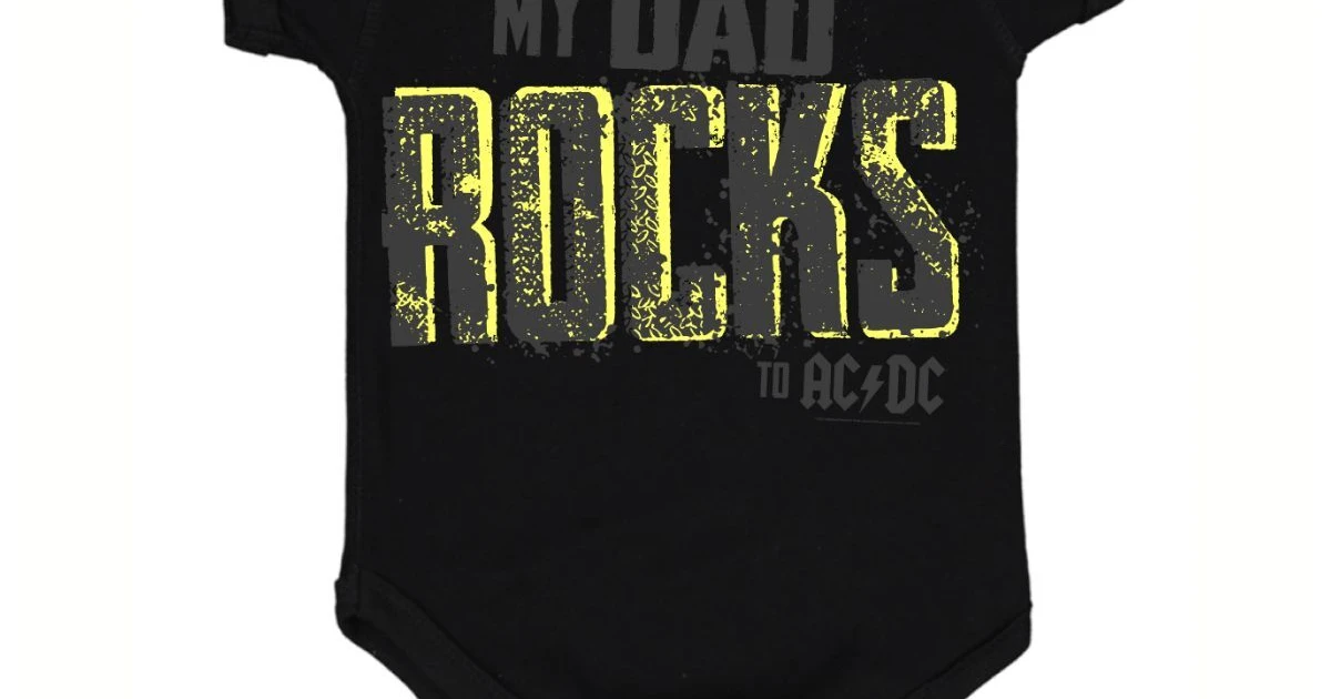 AC/DC Dad Rocks Black Onesie