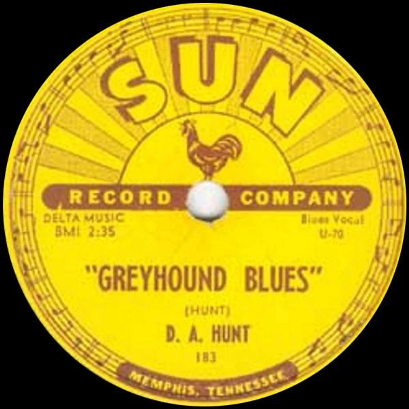 D.A. Hunt Greyhound Blues / Lonesome Old Jail Vinyl Record