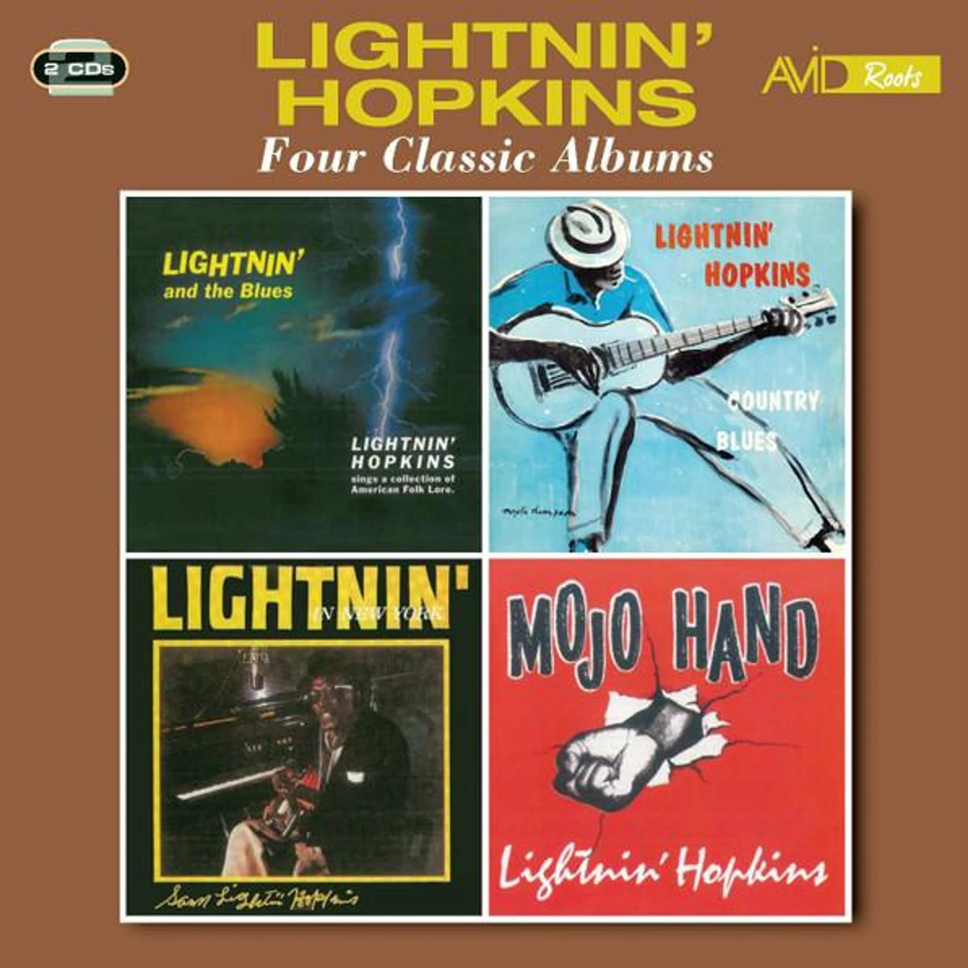 Lightnin' Hopkins 4 CLASSIC ALBUMS (LIGHTNIN & THE BLUES / COUNTRY BLUES / LIGHTNIN IN NEW YORK / MOJO HAND) CD