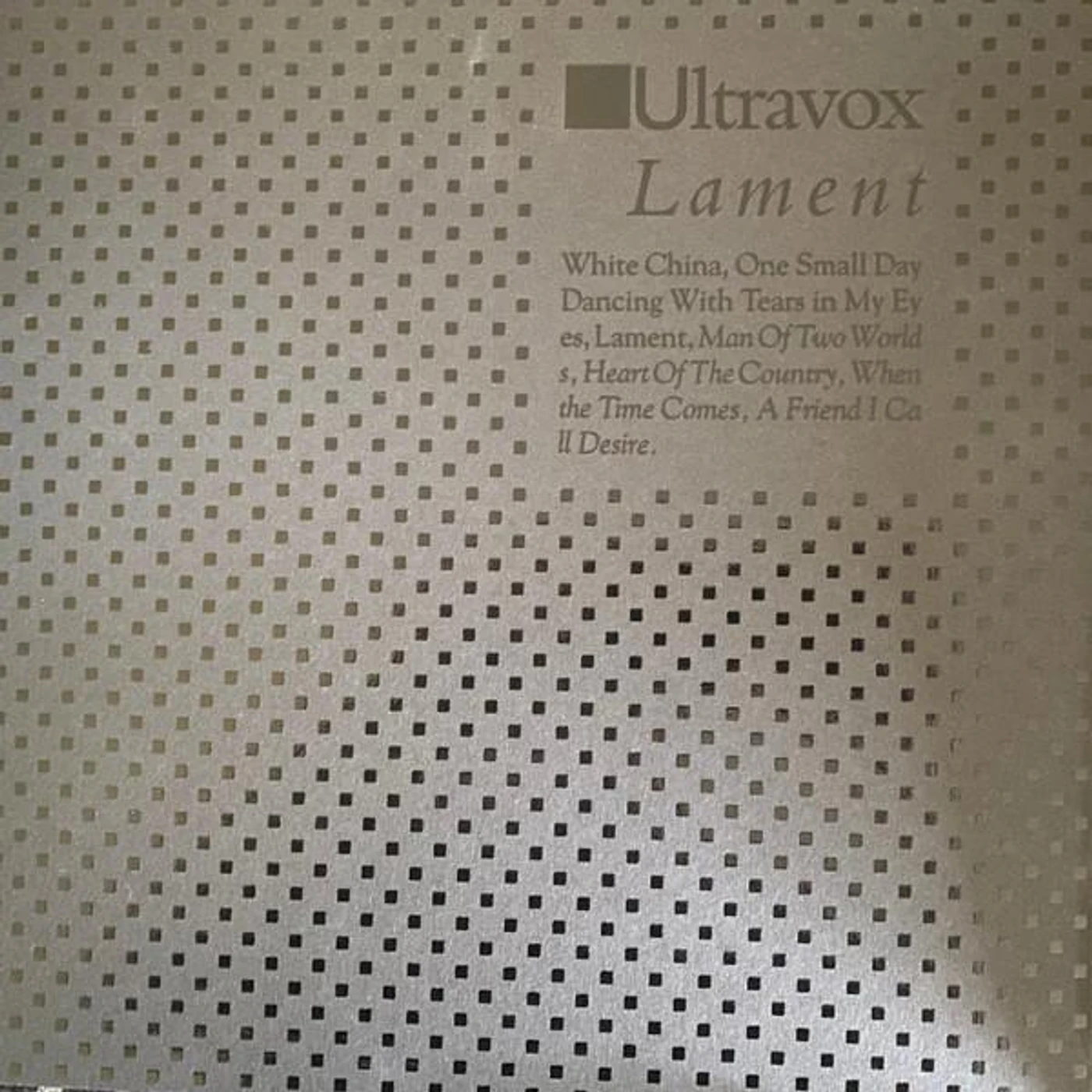 Ultravox LAMENT Vinyl Record