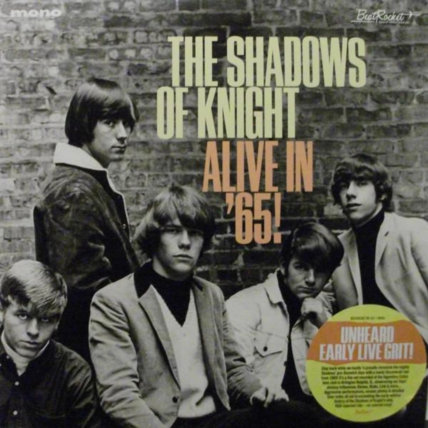 The Shadows Of Knight ALIVE IN 65! (GOLD VINYL) Vinyl Record