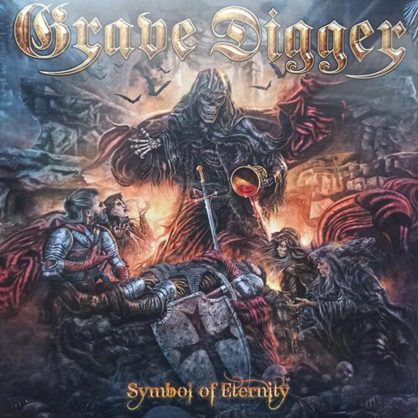Grave Digger SYMBOL OF ETERNITY (YELLOW/GOLDEN/WHITE/RED SPLATTER VINYL) Vinyl Record