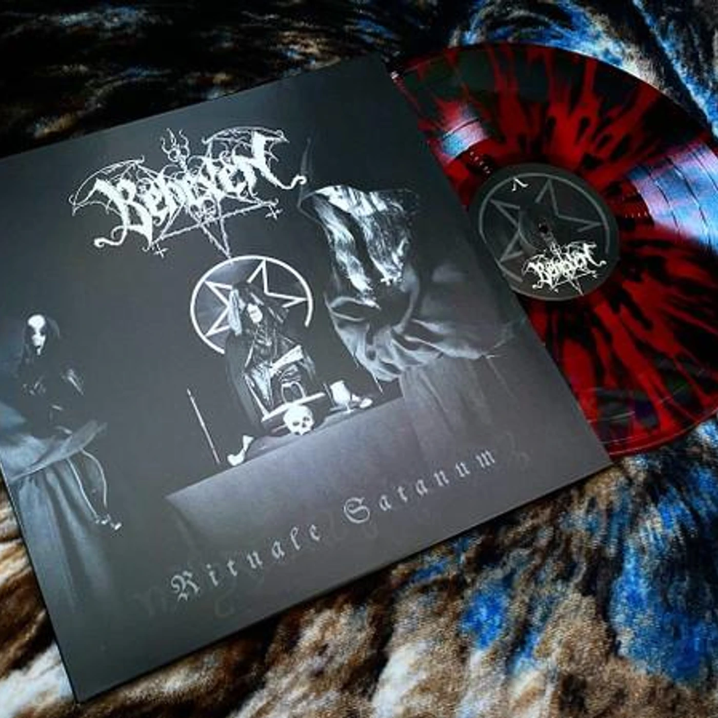 Behexen RITUALE SATANUM (TRANSPARENT RED & BLACK SPLATTER VINYL) Vinyl Record
