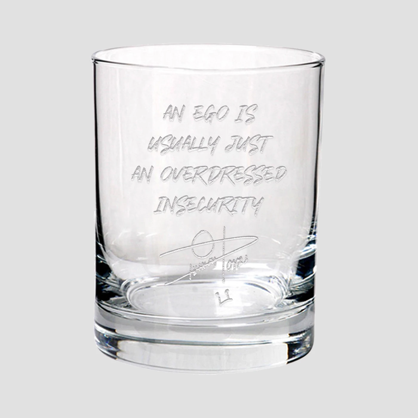 Quincy Jones QJ Etched Rocks Glass