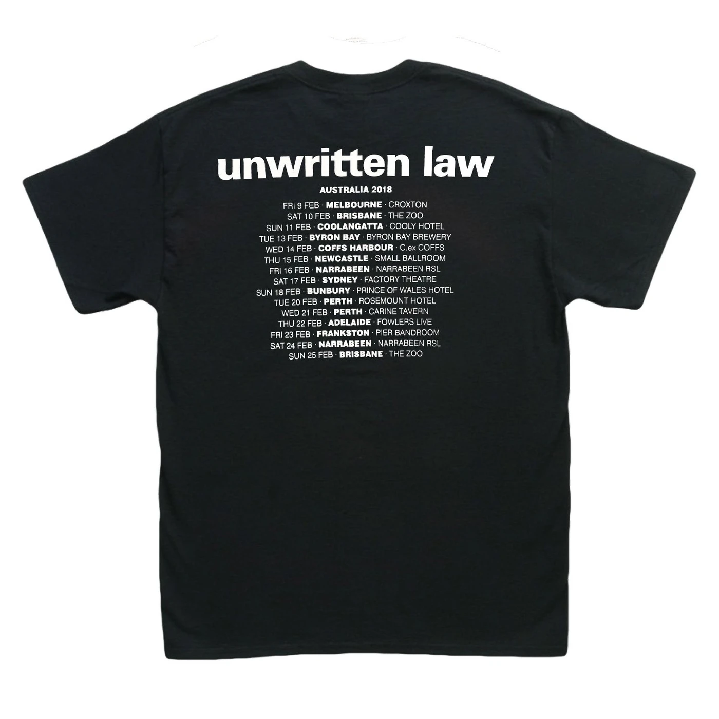 Unwritten Law Self Titled Logo Australian Tour Tee