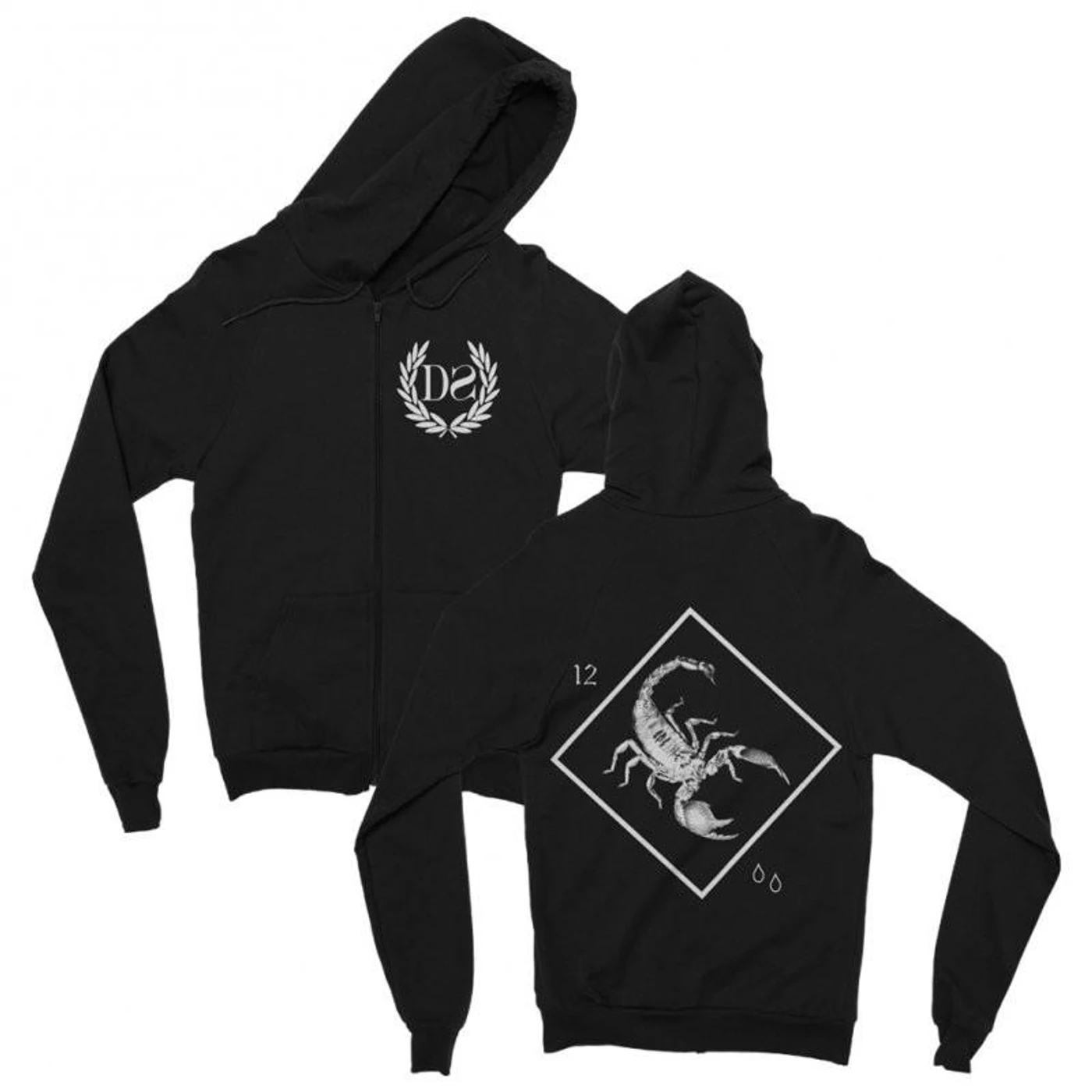 Death Spells Scorpion Zip Up Hoodie (Black)