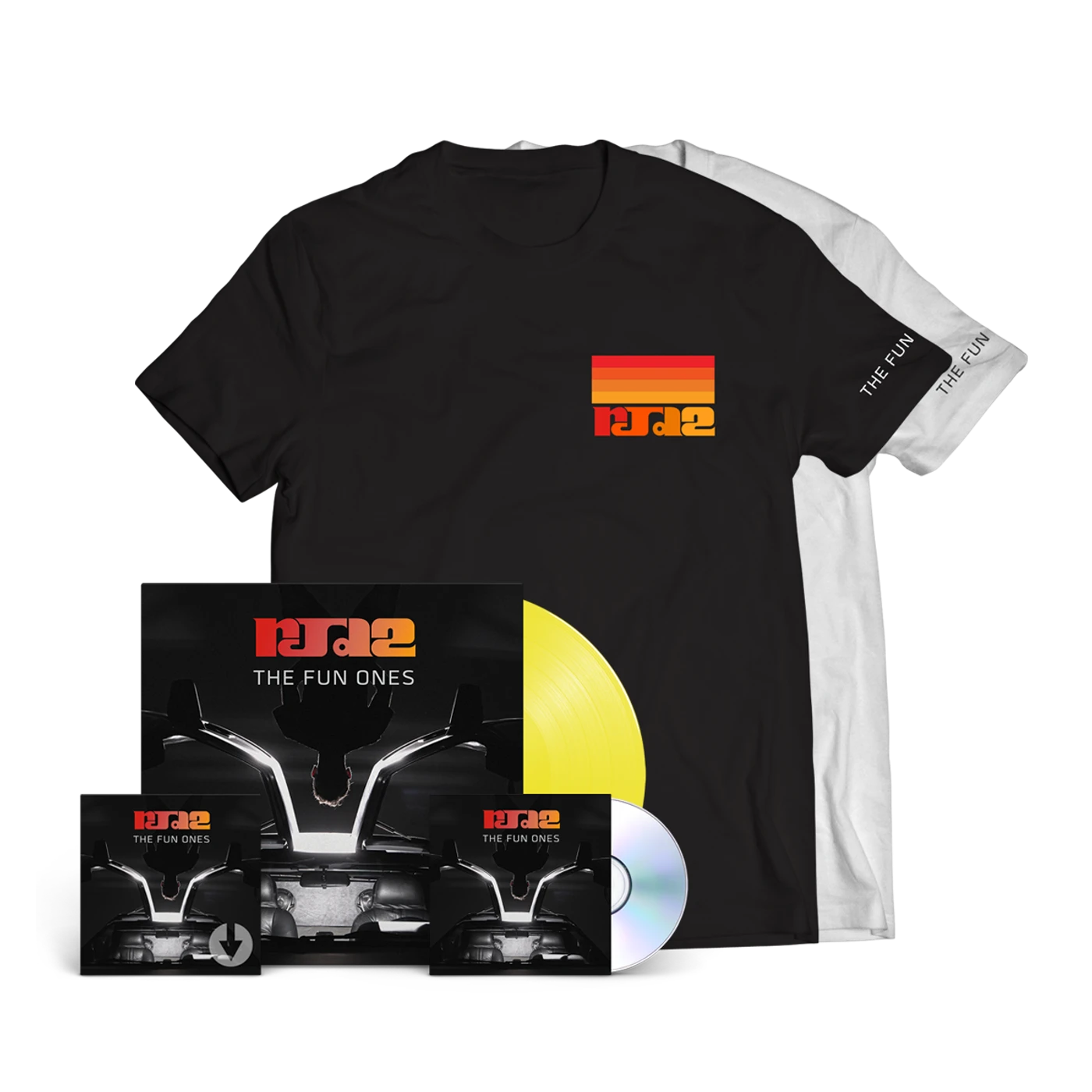 RJD2 The Fun Ones Striped Print T-Shirt + CD + Vinyl + Download