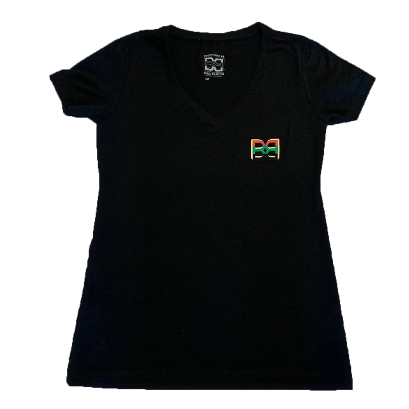 Buju Banton Adults Simple Black V-Neck BB T-Shirt