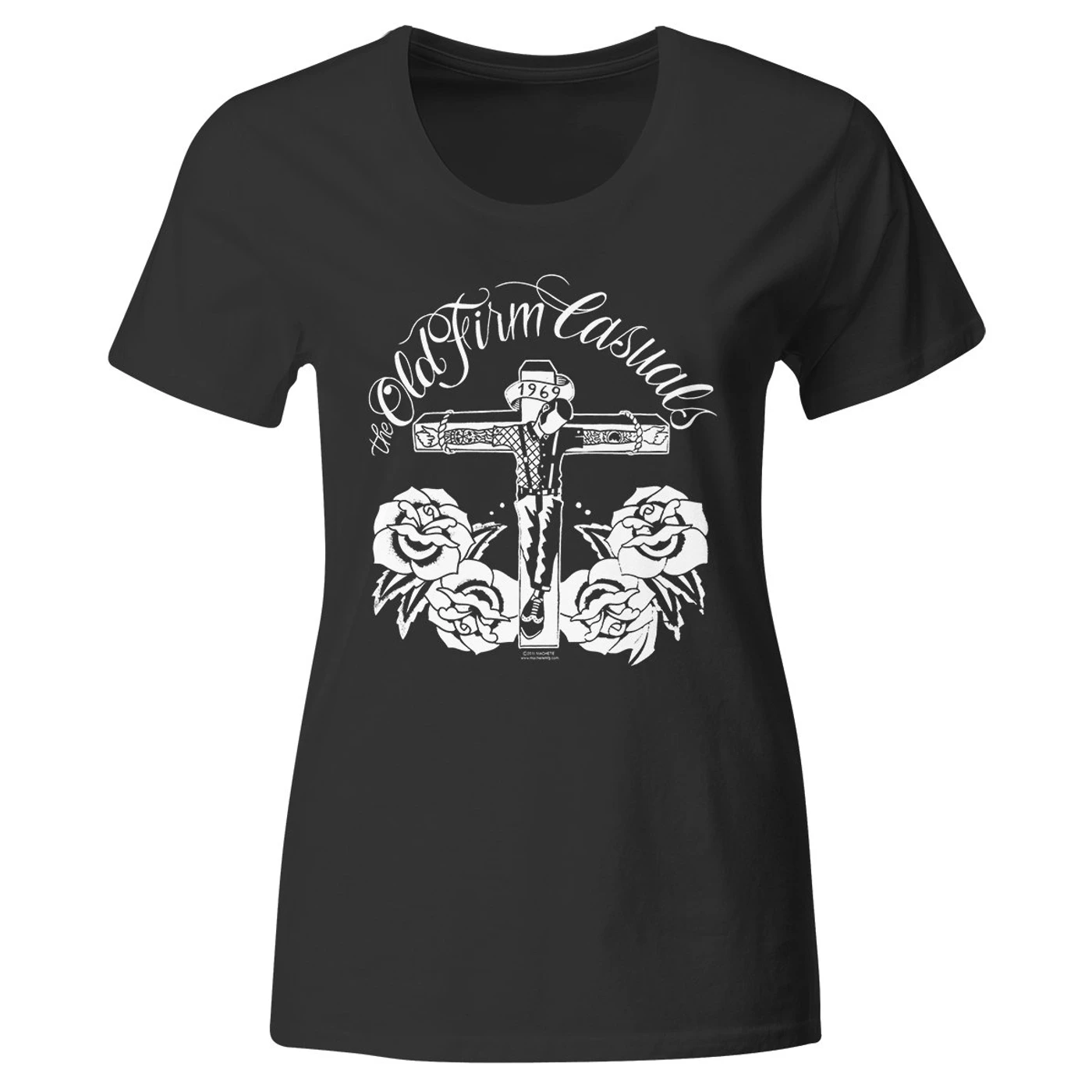 The Old Firm Casuals - Crucified - White Roses - T-Shirt - Fitted