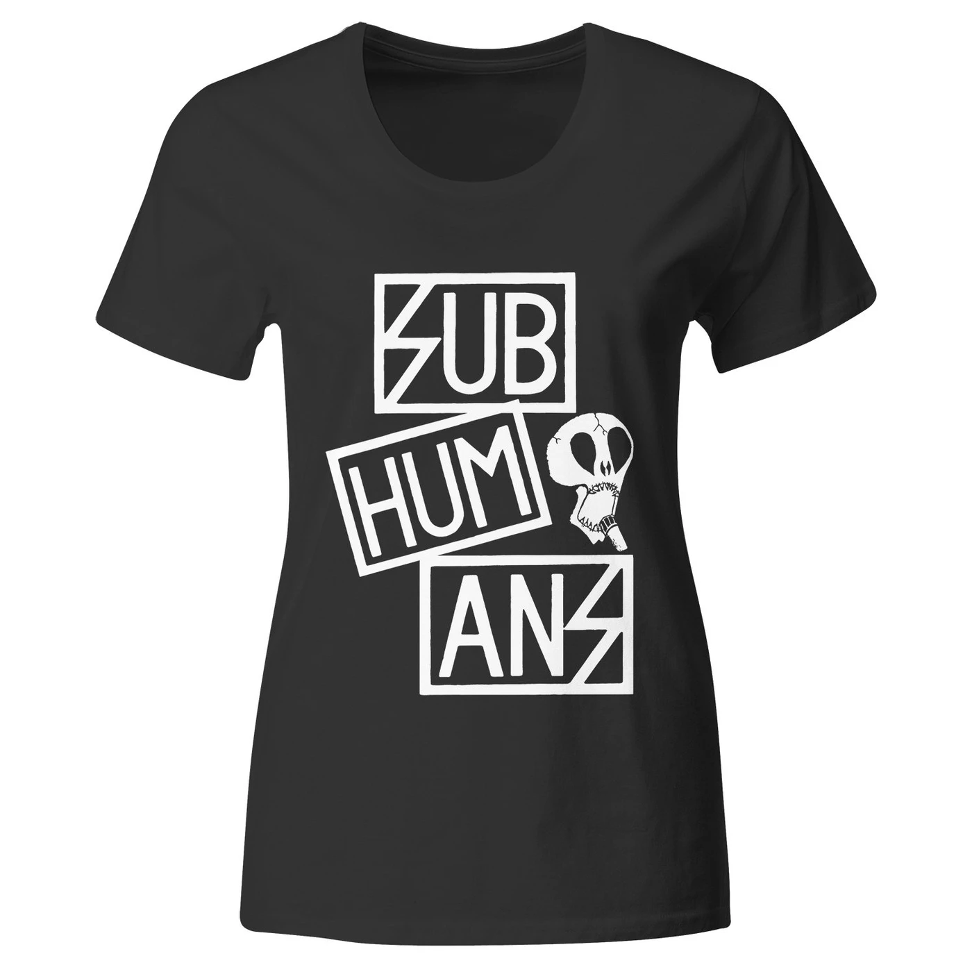 Subhumans - Small Skull & Three Part Logo - Black - T-shirt - Fitted