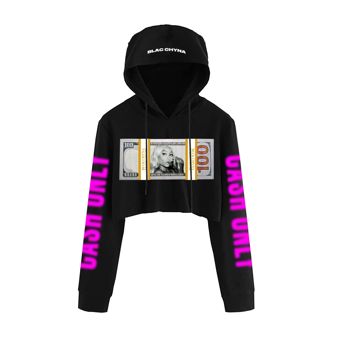 Blac Chyna Cash Only Crop Hoodie