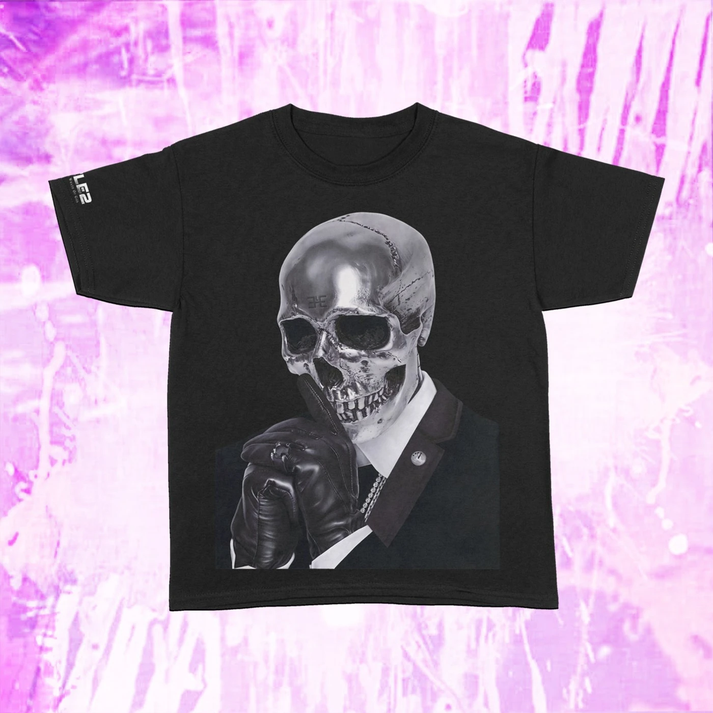 Busta Rhymes Silver Skull - Black T-Shirt