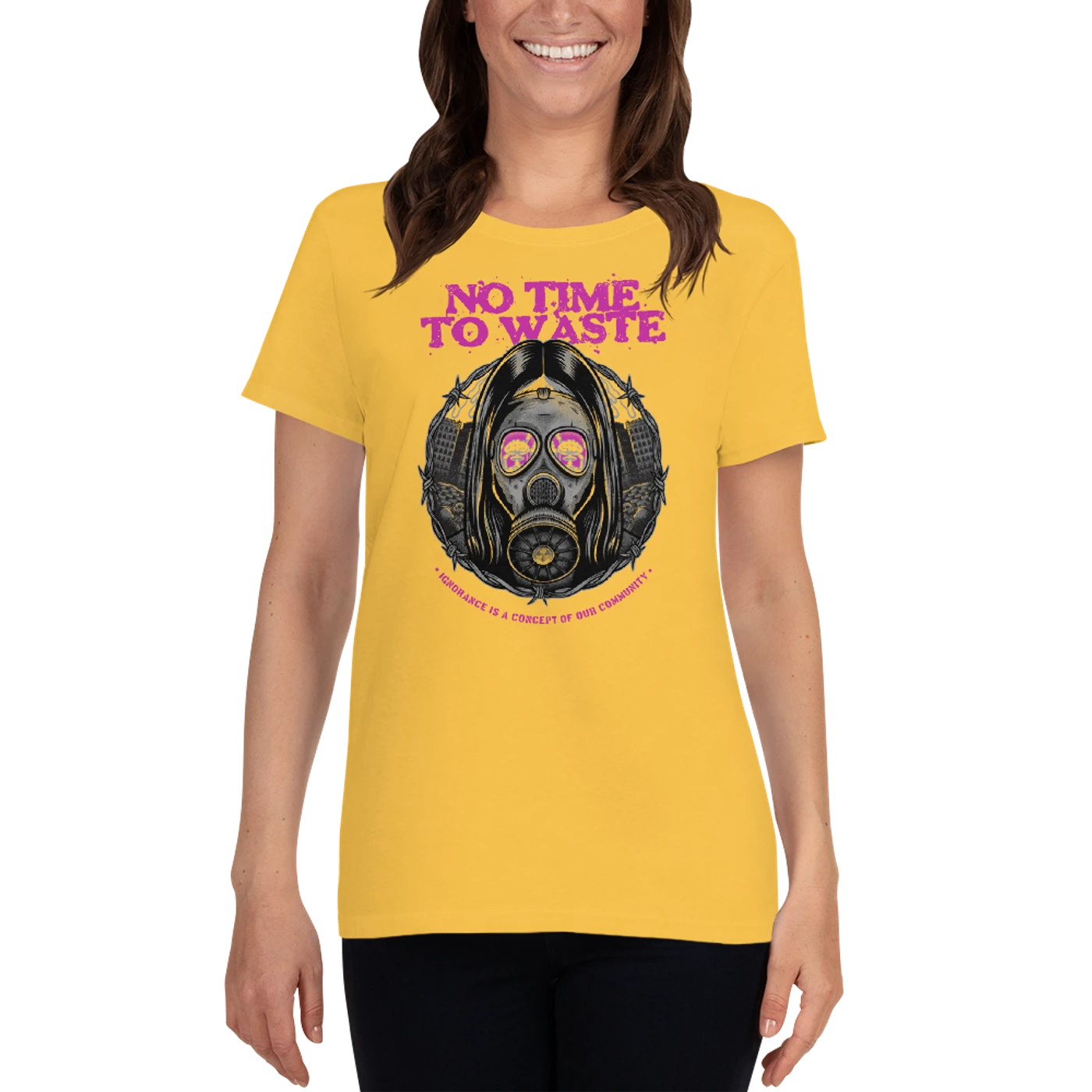 No Time To Waste N.T.T.W Toxic Pink Women's Short Sleeve T-Shirt