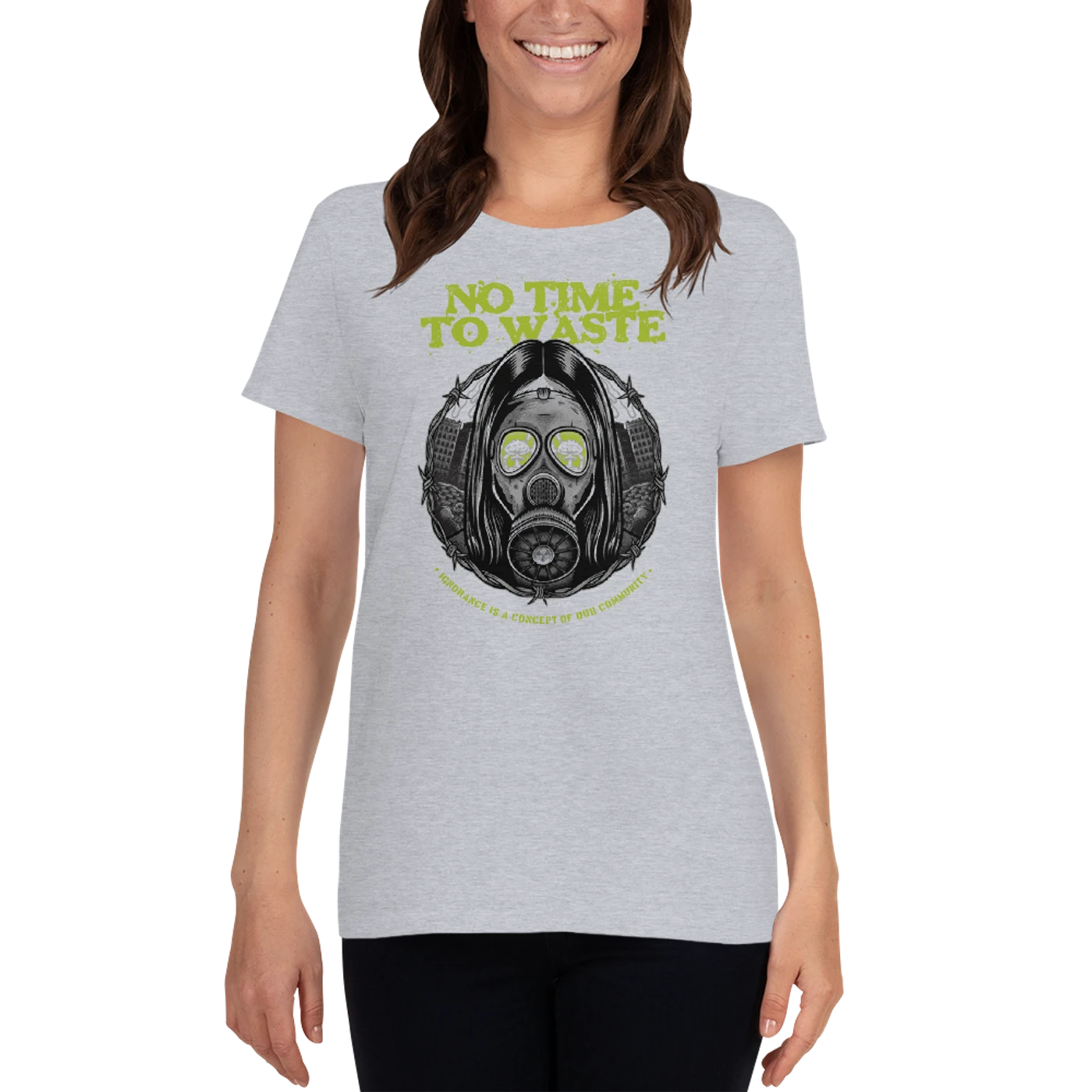 No Time To Waste N.T.T.W Toxic Green Women's Short Sleeve T-Shirt