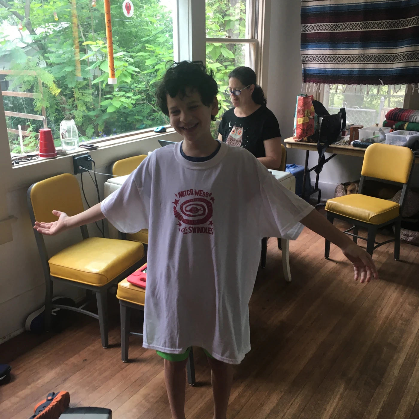Mitch Webb and the Swindles White T-Shirt Red Print 2020
