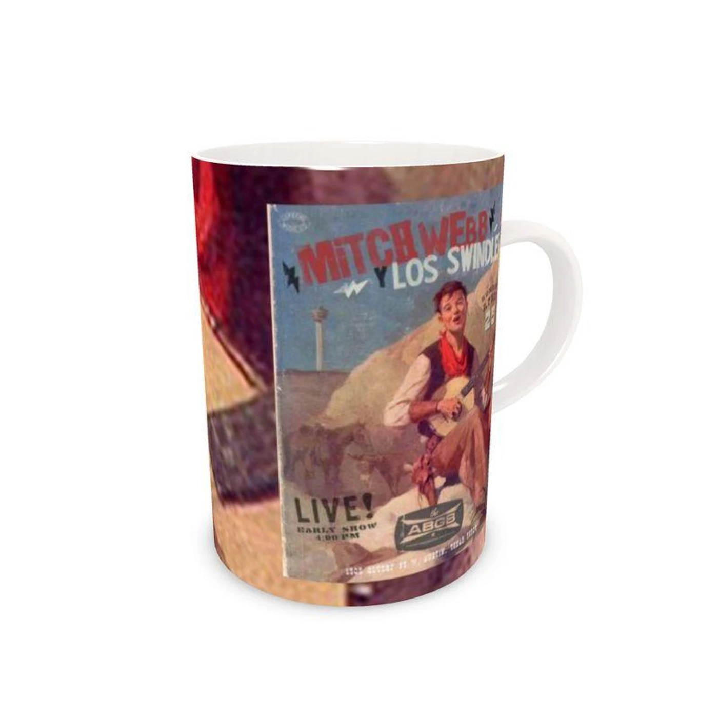 Live Show Poster Series (3 of 12) by H. Michael Karshis | Mitch Webb and the Swindles | Tall Bone China Mug