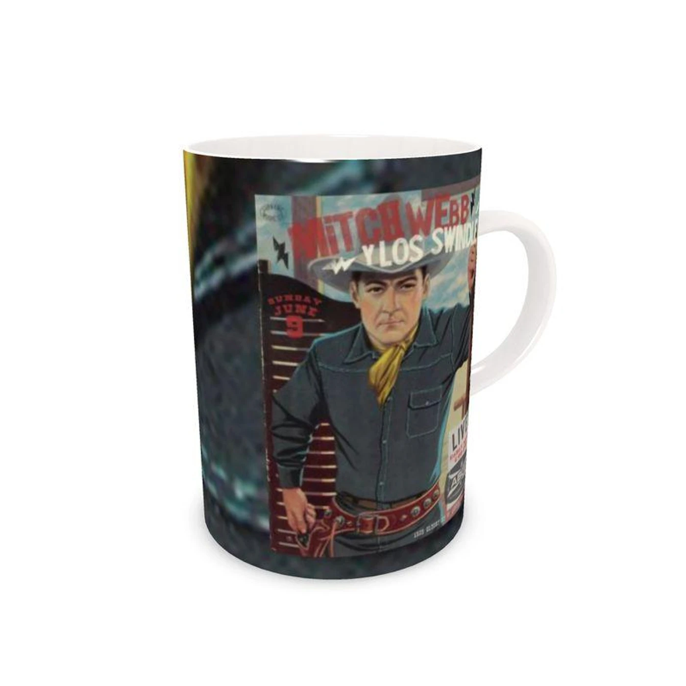 Live Show Poster Series (7 of 12) by H. Michael Karshis | Mitch Webb and the Swindles | Tall Bone China Mug