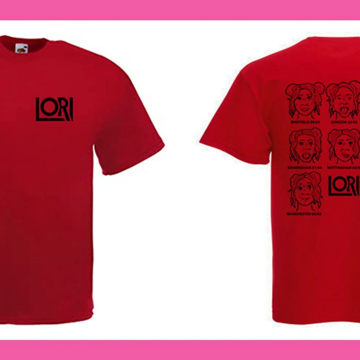 Lori - S / M / L - 2021 Tour Dates T-Shirt in Red w/ Back Print