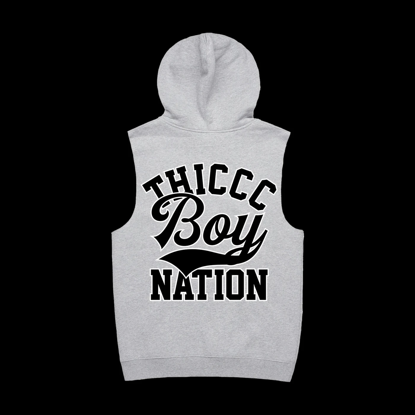 Brendan Schaub Thiccc Boy Nation Heather Grey Sleeveless Hoodie