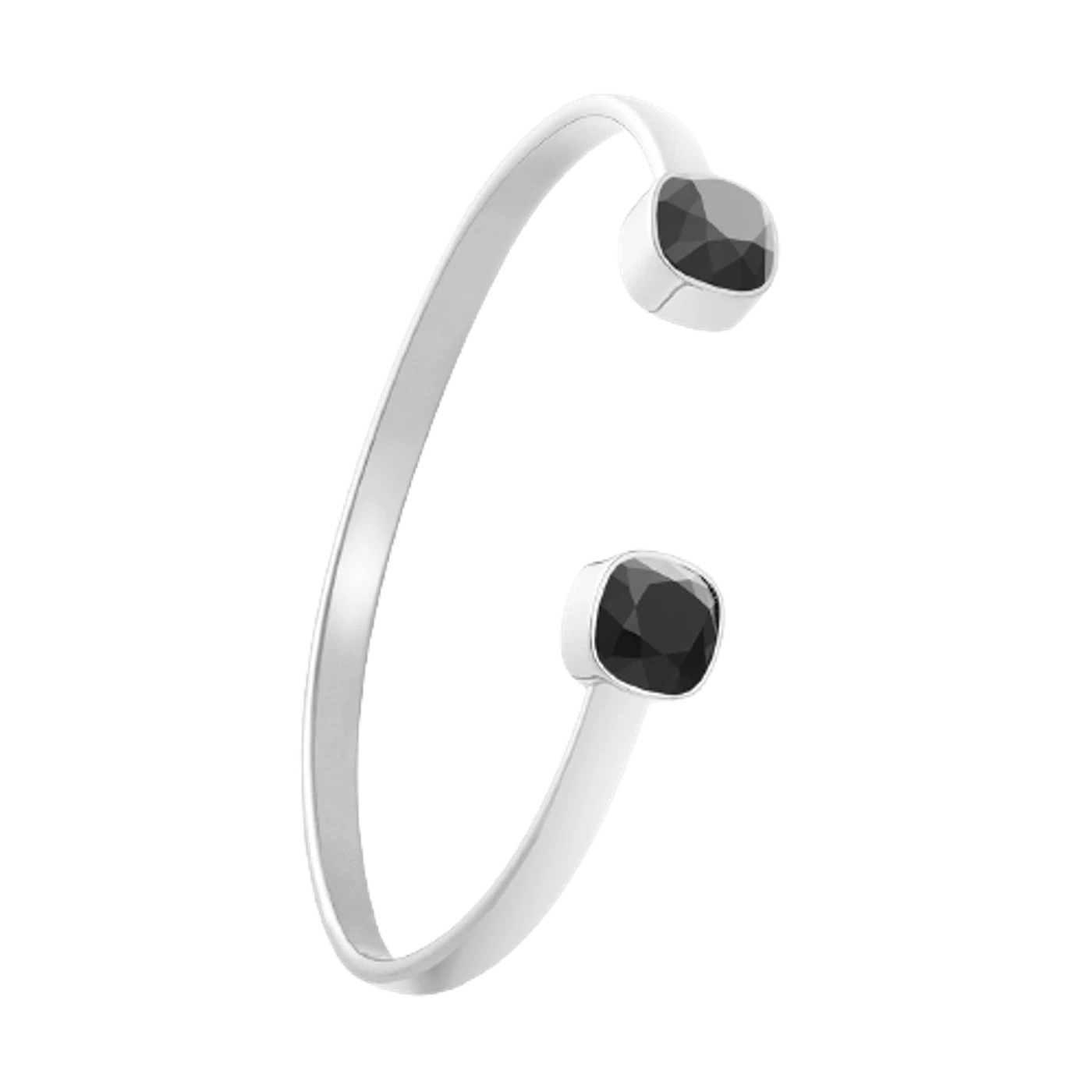 Sarah Brightman Stacking Bracelet Silver - Onyx