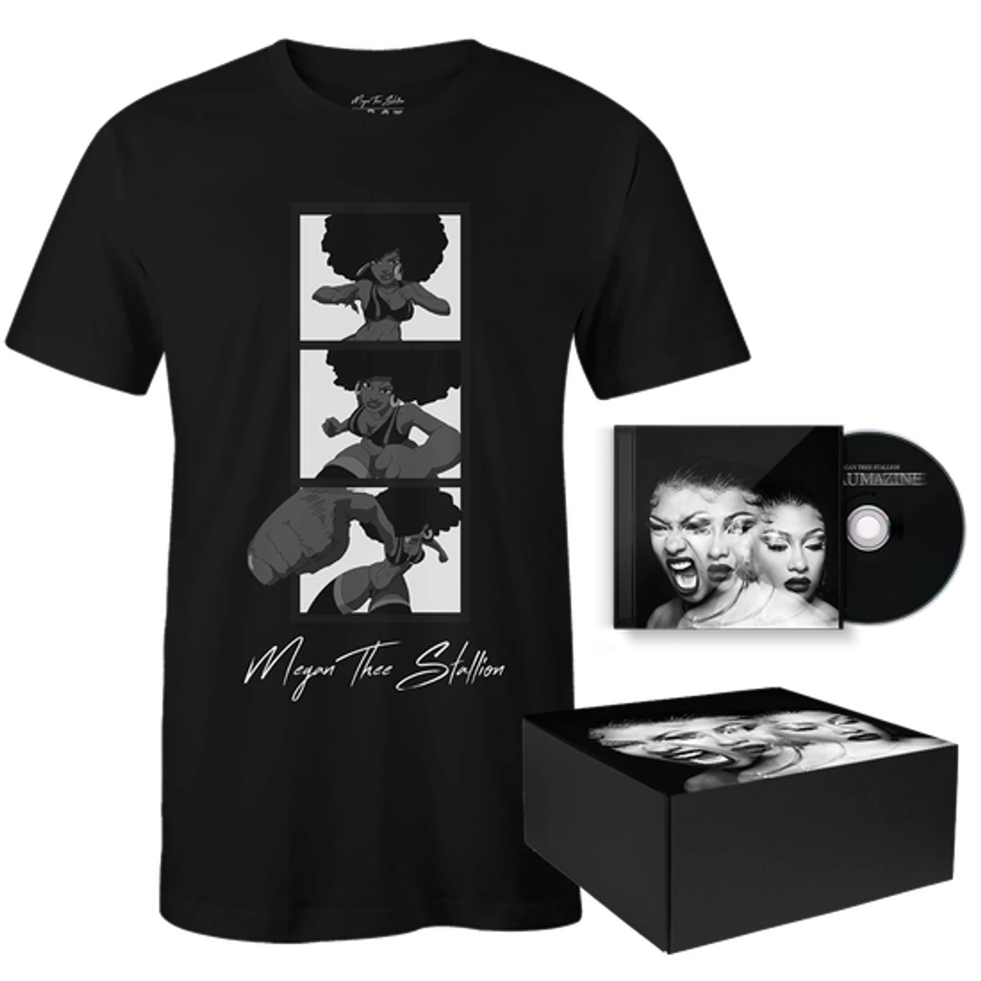 Megan Thee Stallion Traumazine Box Set with CD + Black 'Knockout' T-Shirt