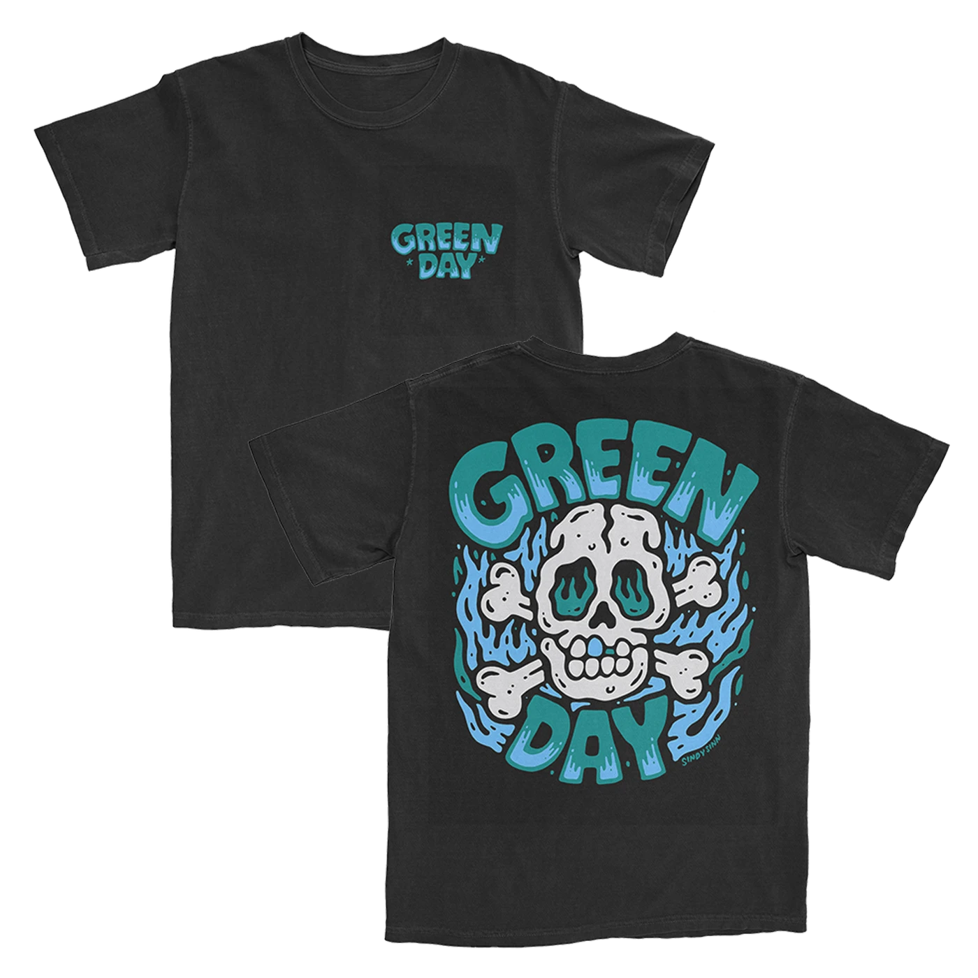 Green Day Blue Skull T-Shirt