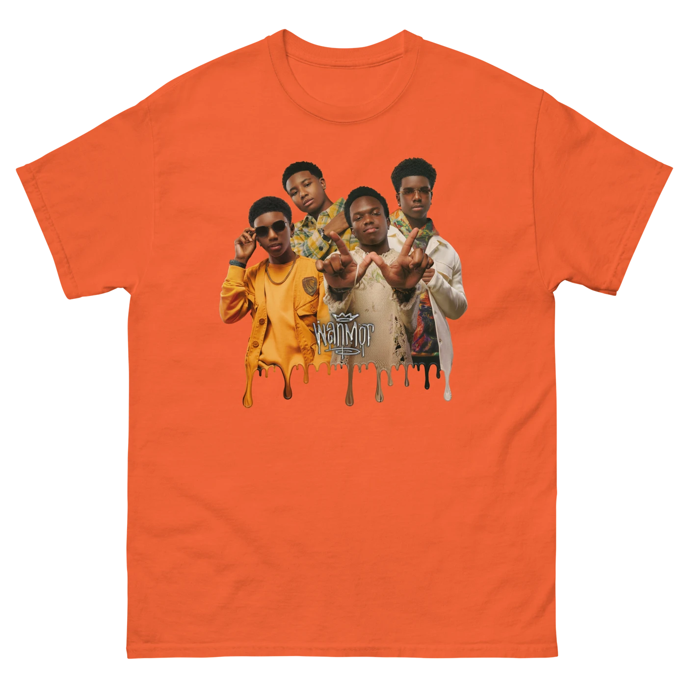 WanMor Drip Photo Orange T-shirt
