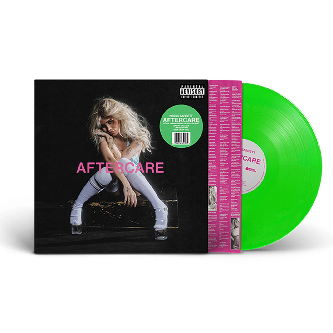 Nessa Barrett AFTERCARE Spotify Fans First Neon Green Vinyl LP