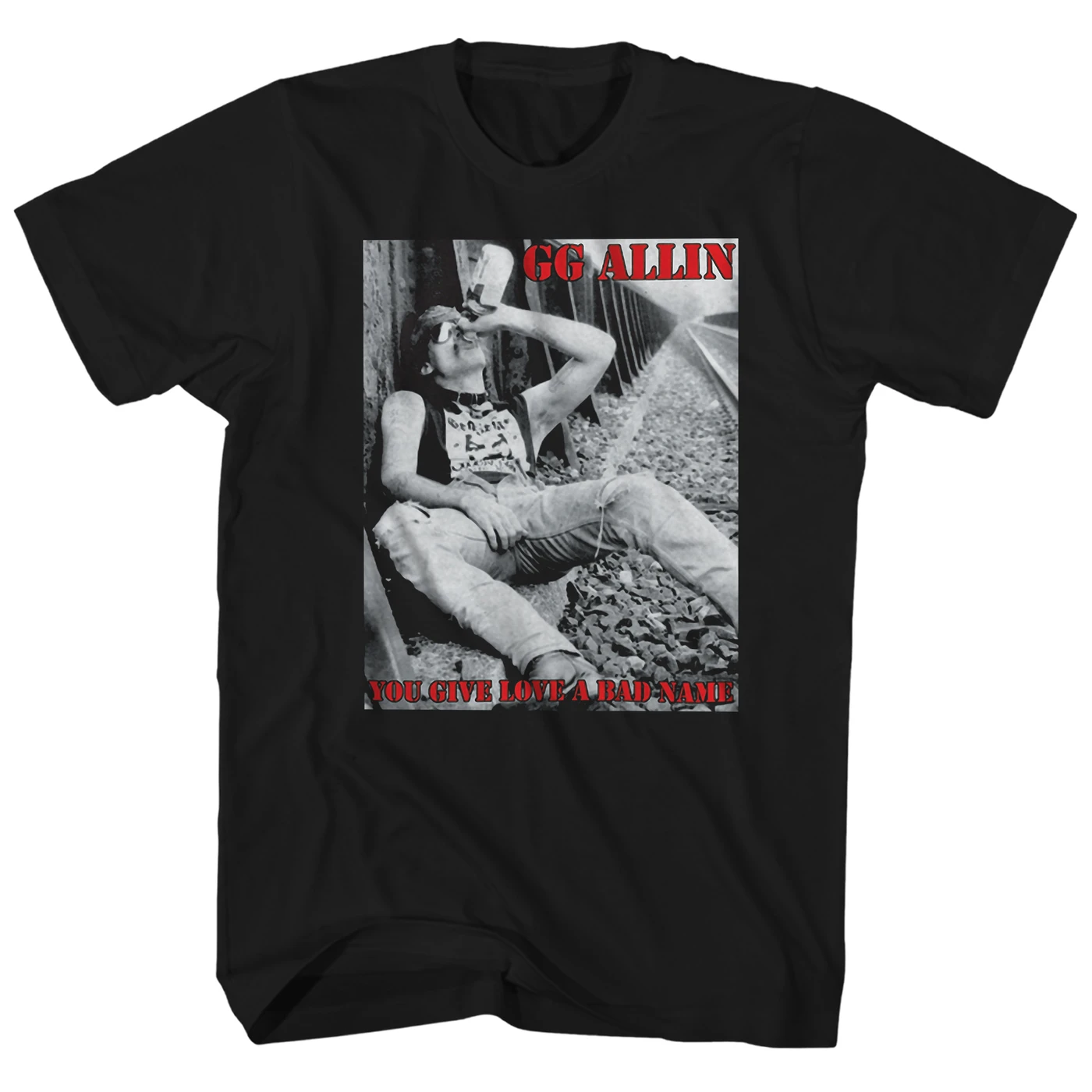 GG Allin T-Shirt | You Give Love A Bad Name Album Art GG Allin Shirt