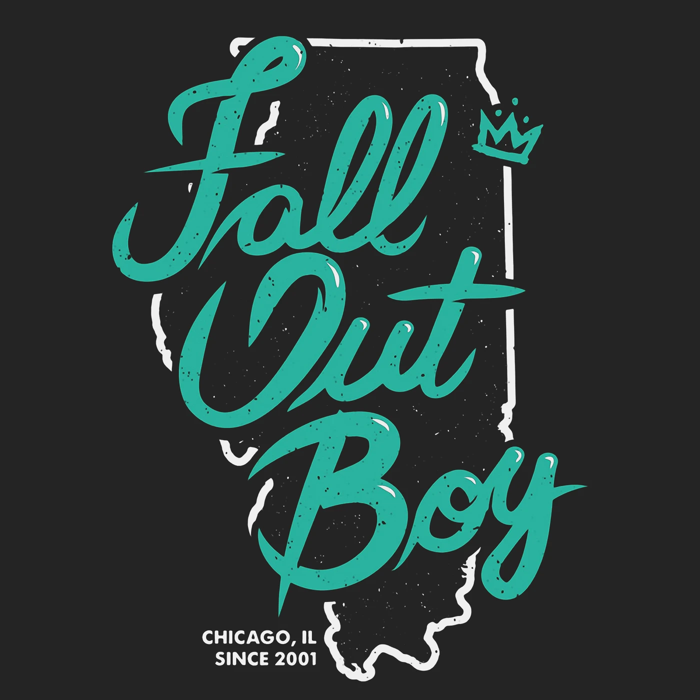 Fall Out Boy T-Shirt | Since 2001 Chicago, IL State Outline Fall Out Boy Shirt