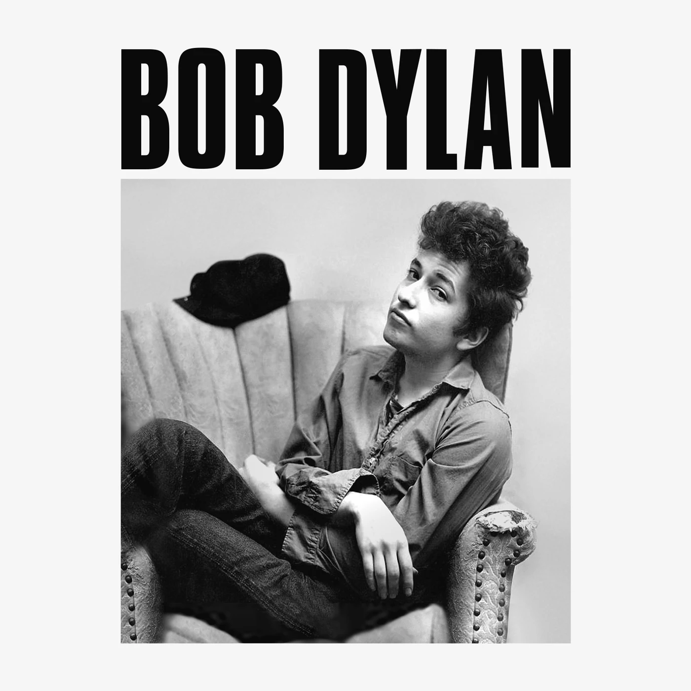 Bob Dylan T-Shirt | Sitting In Armchair Portrait Bob Dylan Shirt