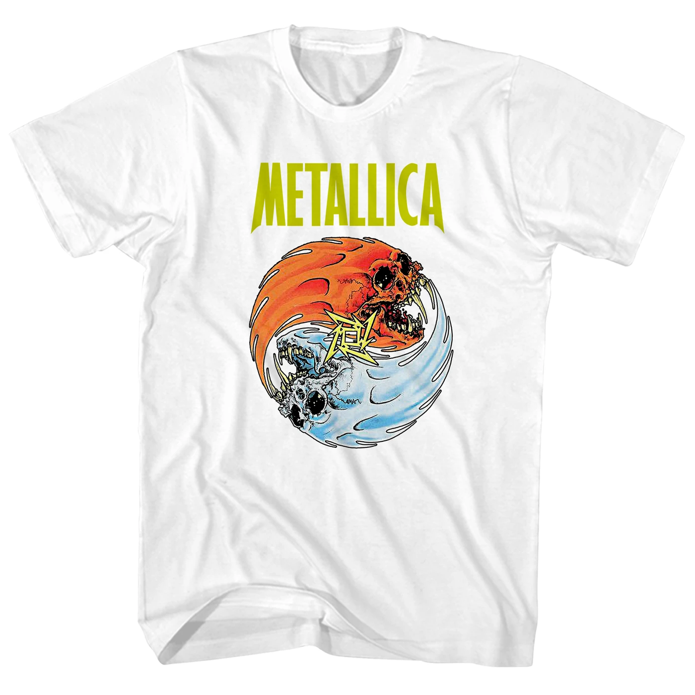 Metallica T-Shirt | Fire And Ice Yin Yang Skulls Logo Metallica Shirt
