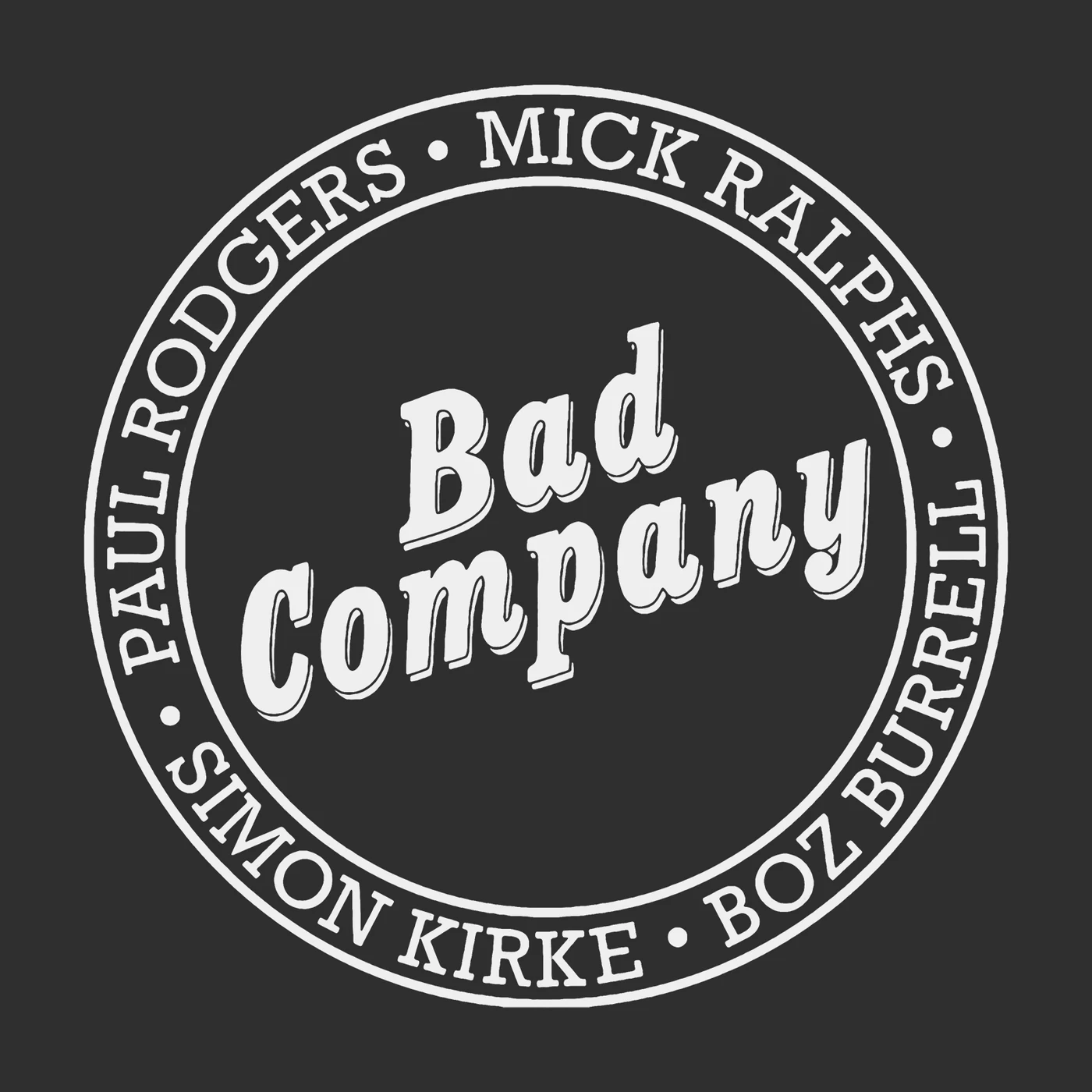 Bad Company T-Shirt | Band Member Lineup Circle Logo Bad Company Shirt