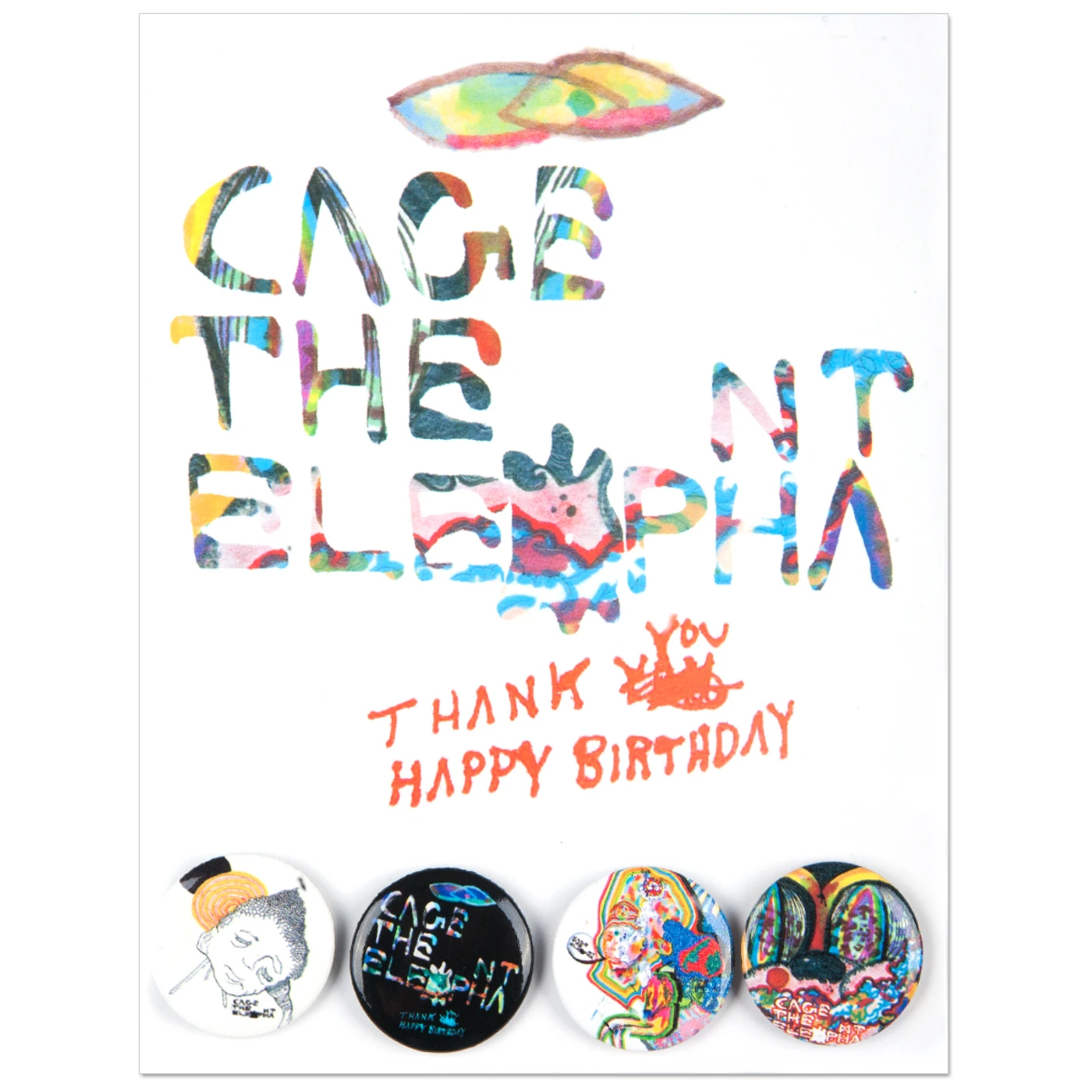 Cage The Elephant Thank You, Happy Birthday Button Set