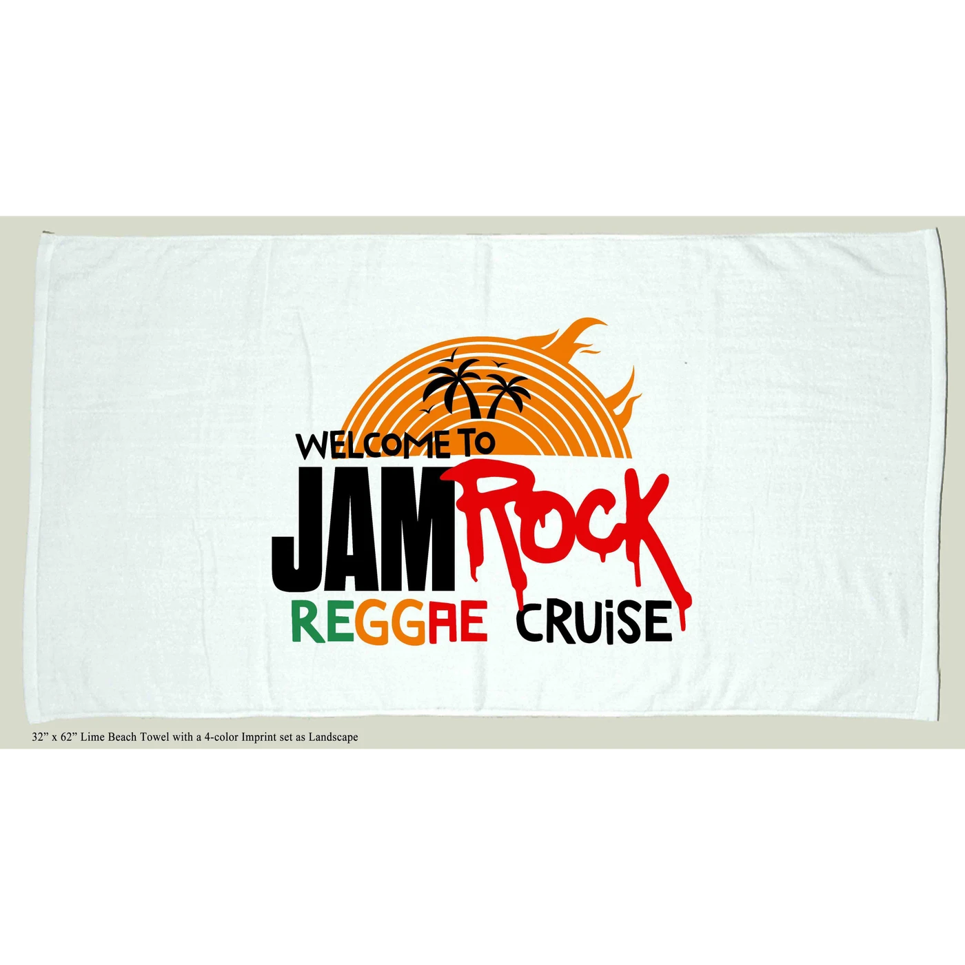 Welcome To Jamrock 2015 "Reggae Cruise" White Event Beach Towel