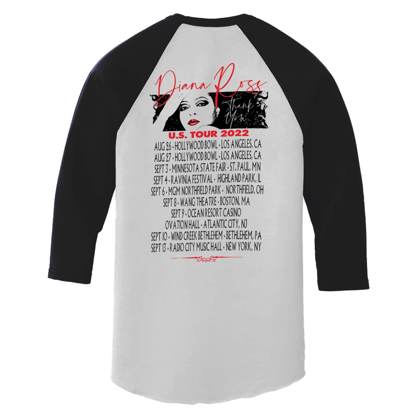 Diana Ross "Lipstick U.S. TOUR" Event Raglan T-Shirt