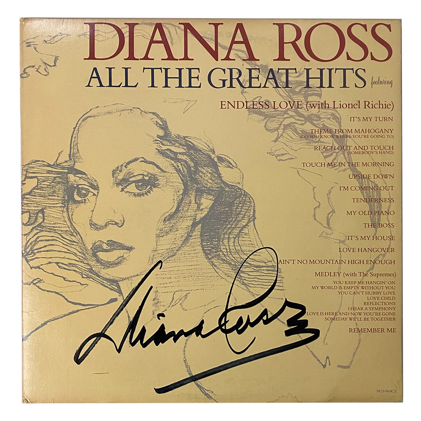 Diana Ross AUTOGRAPHED LIMITED "All The Greatest Hits" Album Vinyl LP