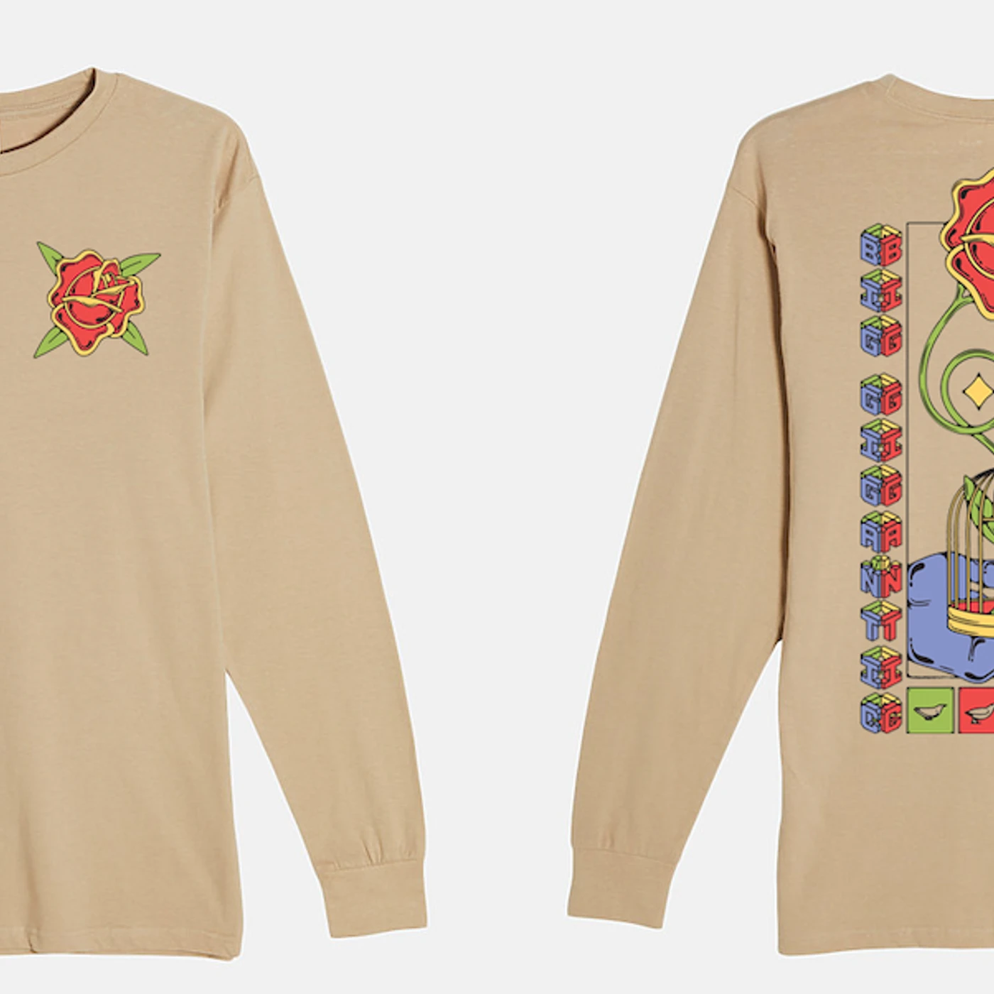 Big Gigantic "Free" Tan Long Sleeve