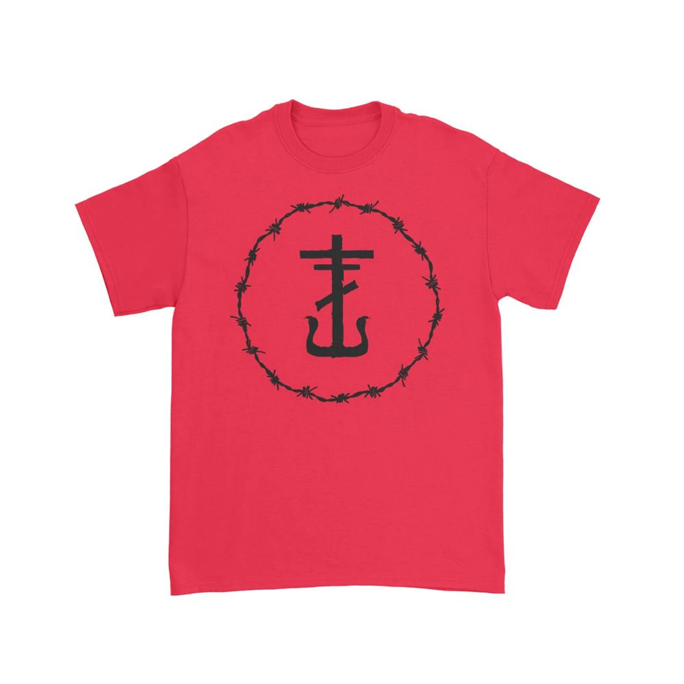 Frank Iero Barbed Wire Anchor T-Shirt (Red)