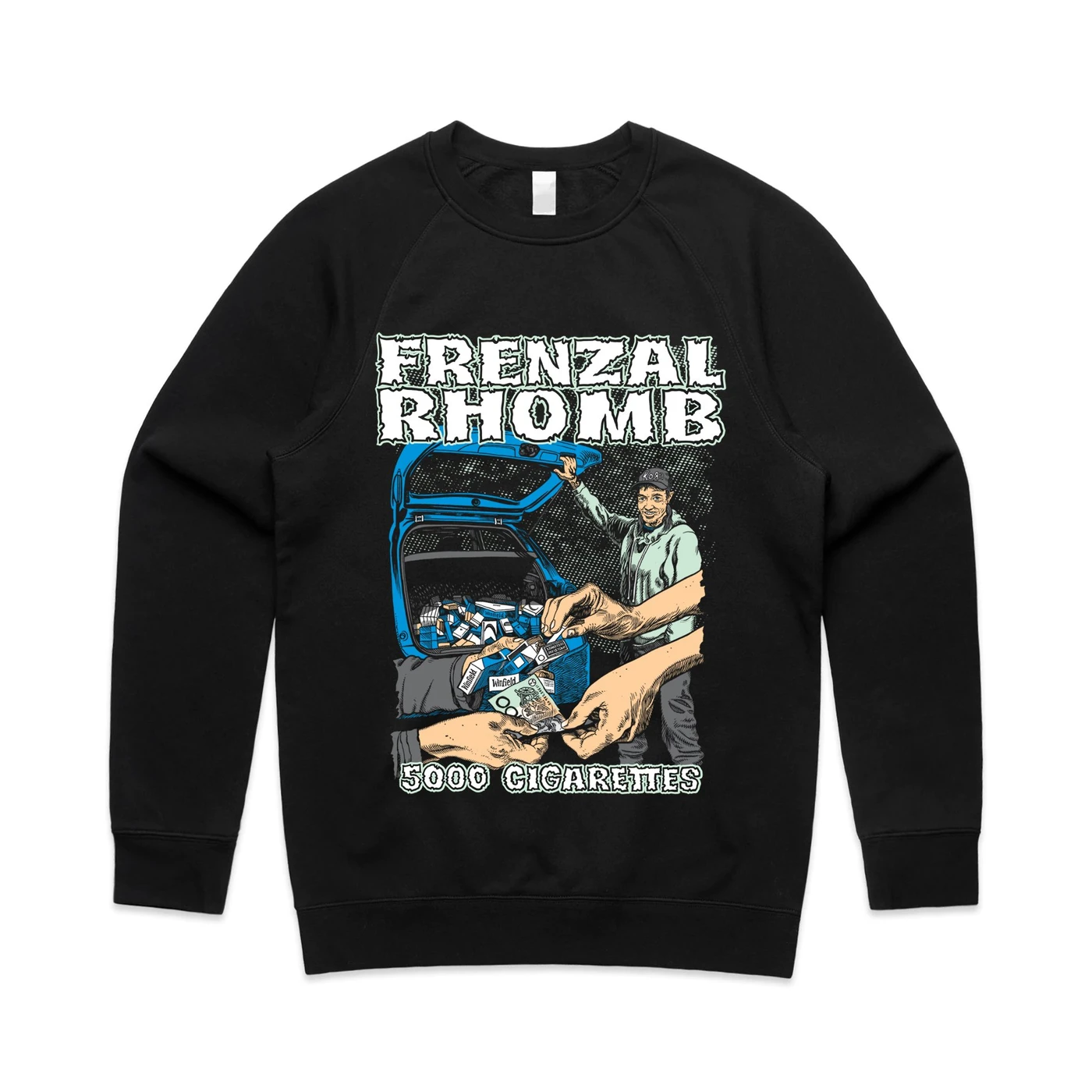 Frenzal Rhomb 5000 Cigarettes Crewneck (Black)