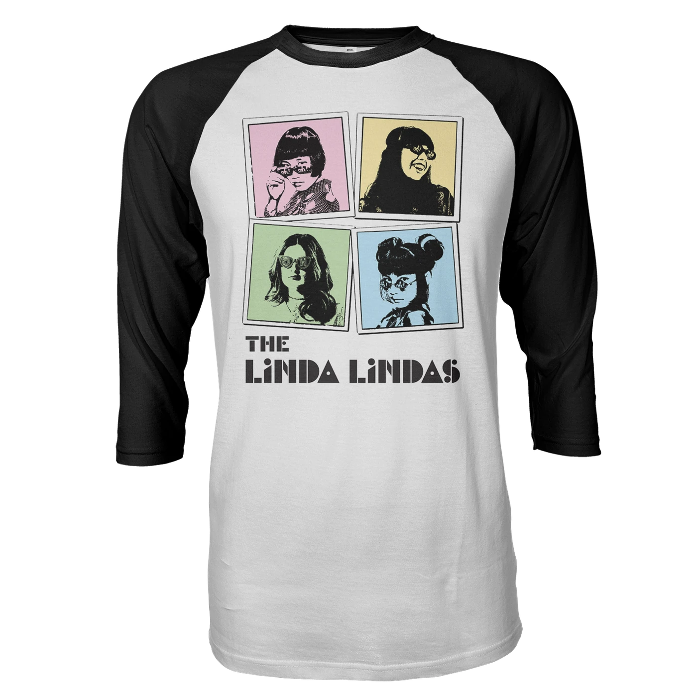 The Linda Lindas Polaroid Raglan (White/Black)