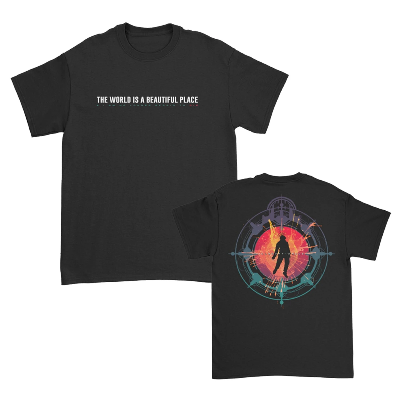 The World Is A Beautiful Place & I Am No Longer Afraid To Die Illusory Walls T-Shirt (Black)