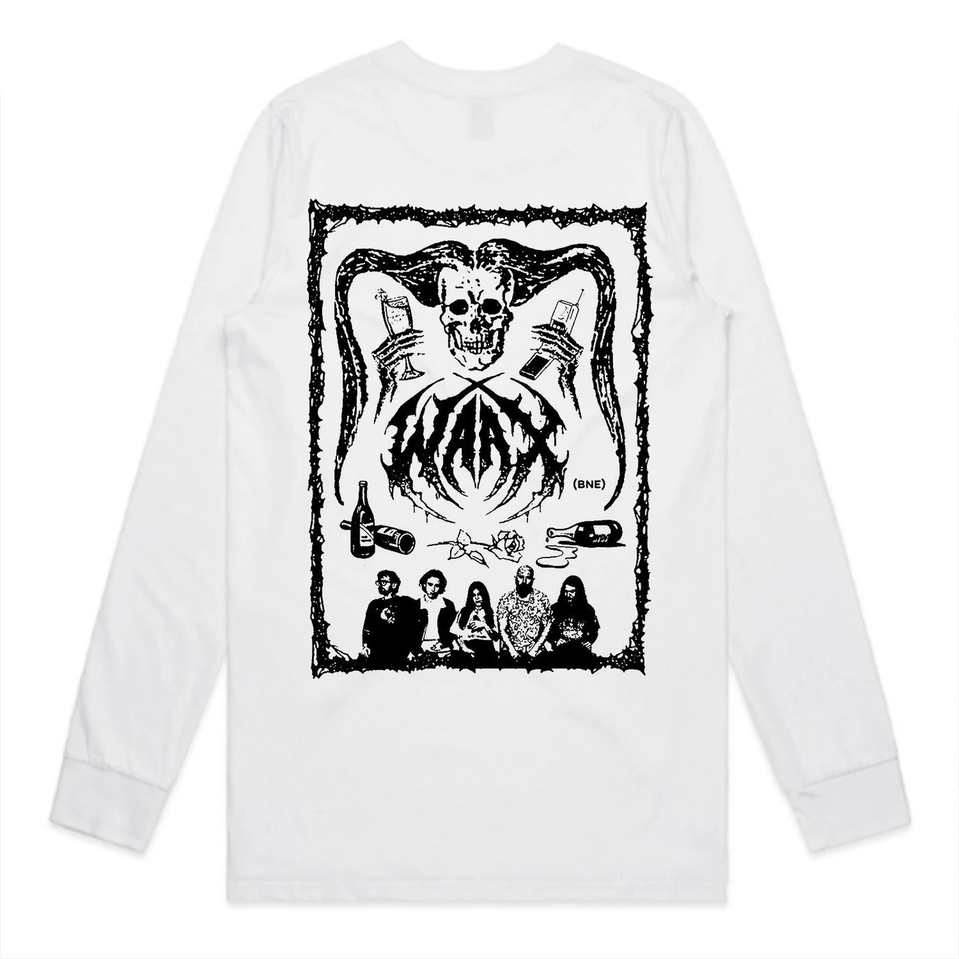 WAAX Old School Death Metal Logo Longsleeve (White)